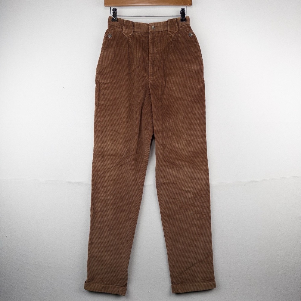 70's Vtg Ralph Lauren Blue Label Western Brown Corduroy Pants Women's 8 Talon